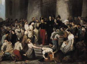 Orleansin herttua vierailemassa sairaiden luona l